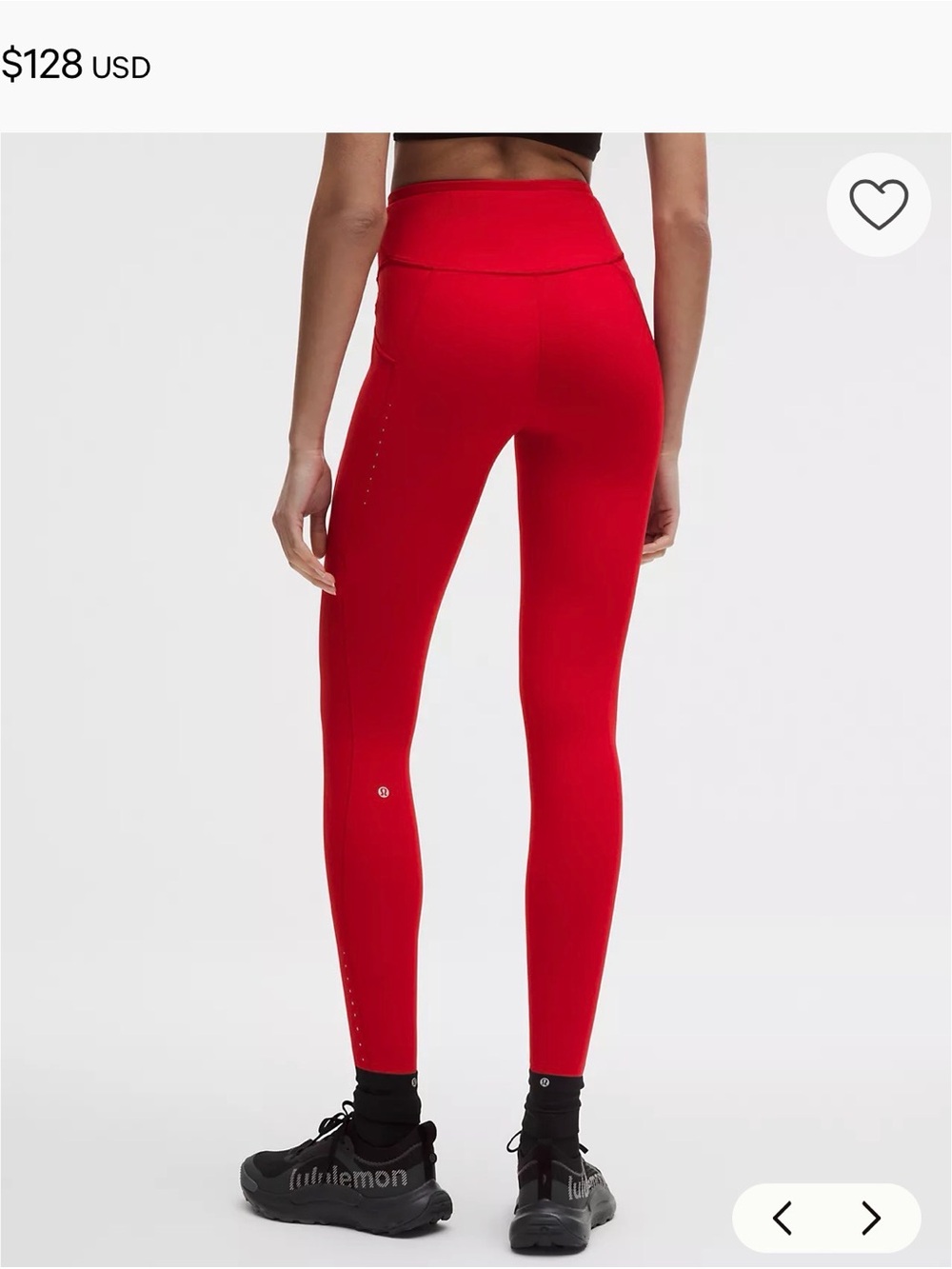 Lululemon Fast and Free Red High-Rise Leggings with Pockets